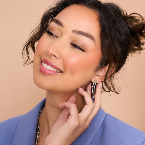 Le Junon | Boucles d'oreilles chaîne pastille